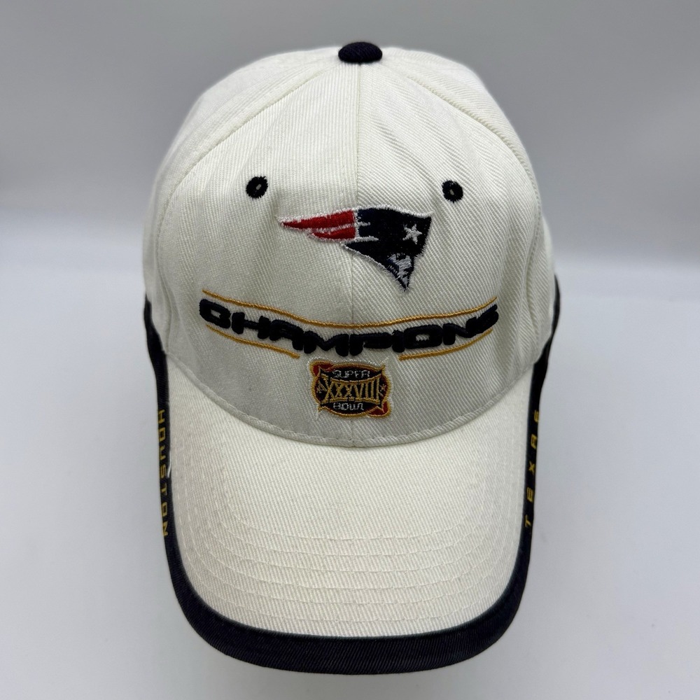New England Patriots NFL Super Bowl 38 Champions Adjustable Hat Reebok See Notes